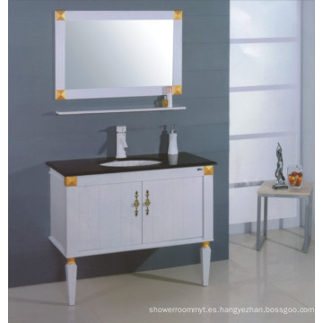 Gabinete de baño de madera blanca (B-306)